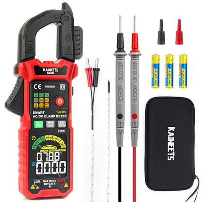 KAIWEETS Digital Clamp Meter 4-Mode Smart-Select Auto-Ranging DC Amp Tester