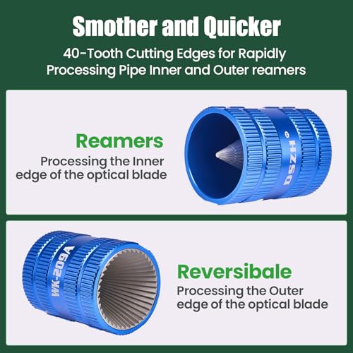 Super Stars Pipe Reamer Tool - 1/4–1-5/8 inch Cone-Style Inner/Outer Deburring Tool with Hardened Steel Cutting Edges for Copper and Stainless Steel Tubing - style: Blunt Cone