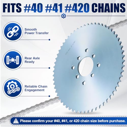 60 Tooth Go Kart Sprocket for #40#41 420 Chain, 2-1/8" Bore