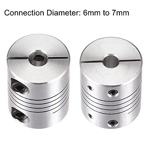 uxcell Motor Shaft 6mm to 7mm Helical Beam Coupler Coupling 25mm Dia 30mm Length - size: 6mm to 7mm