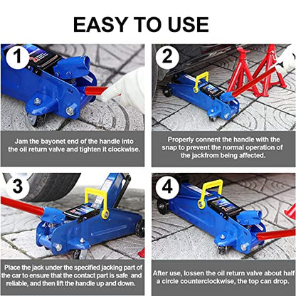 ANCKNE Horizontal Hydraulic Jack Handle 2 Ton, Jack Handle Replacement, with Rubber Gloves Automotive Car Jack Accessories Black - color: Black