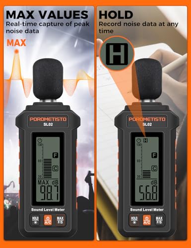 Sound Level Meter POROMETISTO 30-130dB A/C weights,F/S response modes
