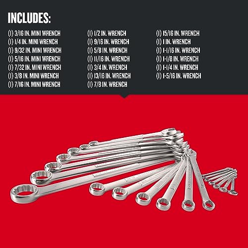 CRAFTSMAN Combination Wrench Set, SAE, 20 Piece (CMMT12069) - style: SAE