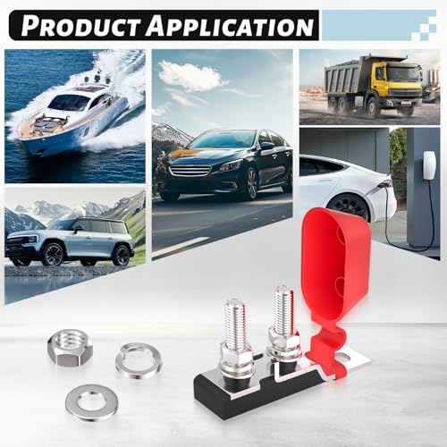 Marine-Rated Battery Terminal Fuse Dual-Circuit Holder,MRBF Fuse Holder,Dual M8 Terminal (5/16"),Includes Weatherproof Cap,For Marine/Truck/RV/Construction Equipment - style: Dual-Circuit Holder