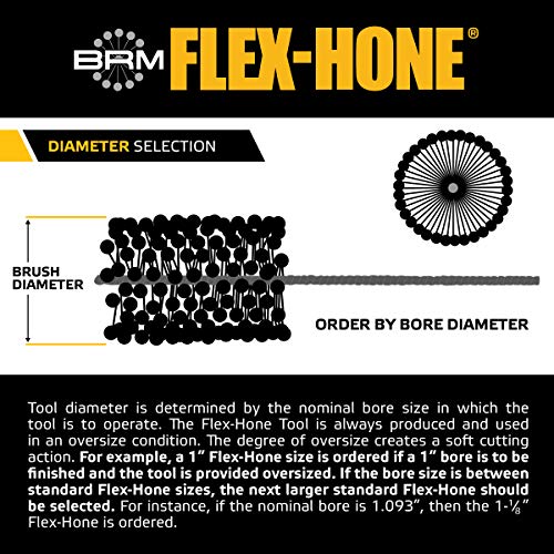 Brush Research GB314600 FLEX-HONE®, 3-1/4" (83mm) Diameter, 600 Grit, Silicon Carbide, for Mild Steel, Stainless Steel, Cast Iron and Softer Ferrous Materials - size: 3.250" (83mm), style: 600 Grit