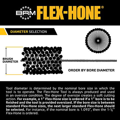 Brush Research GB314600 FLEX-HONE®, 3-1/4" (83mm) Diameter, 600 Grit, Silicon Carbide, for Mild Steel, Stainless Steel, Cast Iron and Softer Ferrous Materials - size: 3.250" (83mm), style: 600 Grit