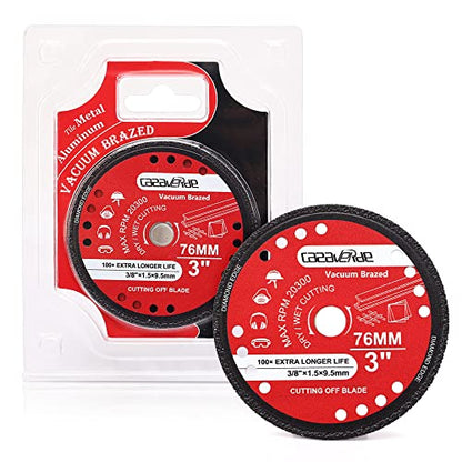 Casaverde 2 Pc/Lot Diamond Cutting Disc 3" Diamond Blade for Cutting Metal Rebar,Sheet Metal,Angle Iron,Stainless Steel - size: ☉76mm( 3")-02-2pcs