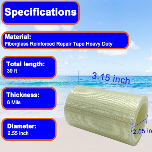 39FT RV Awning Repair Tape,Waterproof Canvas Repair Patch Kit, Tent Repair Tape for Tarp,Outdoor Repai Sail Tape, for Boat Covers, Canopy, Tears - size: 3.15 inch x 39 ft a roll