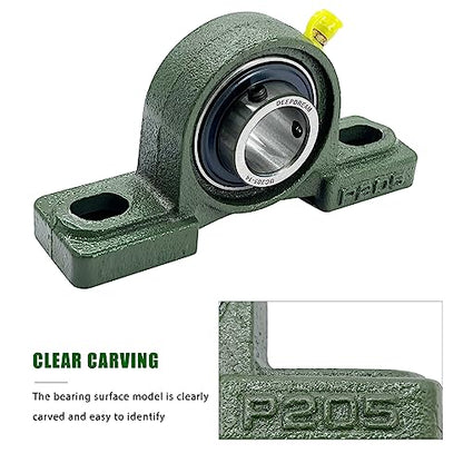 2Pcs UCP205-14 Pillow Block Bearing 7/8" inch Shaft Cast Iron p205 Bearings with 7/8" Bore Mounted Bearing Block Self Alignment - size: UCP205-14-2pcs