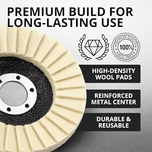 13PCS Aluminum Polishing Kit – 9 Felt Polishing Wheels for Grinder 3 Aluminum Buffing Compound Bars 1 Gloves Angle Grinder Kit for Metal Surface Finishing Rim Detailing DIY Garage Use - style: 13 PCS Beige Set