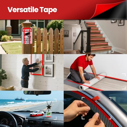 Double Sided Heavy Duty Tape, 13.12 FT × 0.39 in Mounting Adhesive Foam Tape Waterproof High Temperature Resistant for Automotive LED Strips Home Office Decor Indoor Outdoor - size: 13.12 FT × 0.39 in