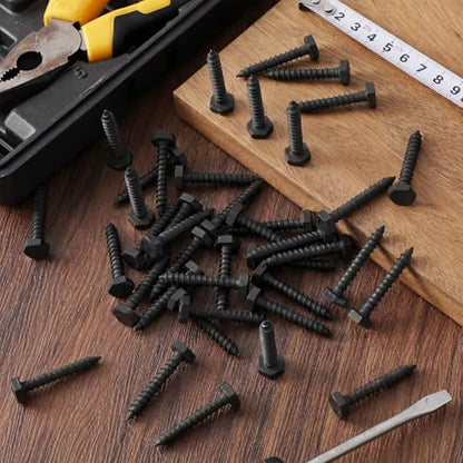 Zonon 304 Stainless Steel Lag Screw for Wood - color: Black, size: 1/4" X 1-1/2"
