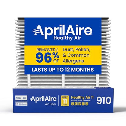 AprilAire 910 Replacement Filter for AprilAire Whole House Air Purifiers - MERV 11, Clean Air & Dust, 25x20x4 Air Filter (Pack of 1) - style: Healthy Air 11