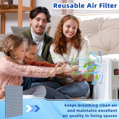 Glooglitter 2 Pieces 8D Washable Air Filter Reusable Replacement Air Filter 30 x 20 Inch Cut to Fit Air Conditioner Filters for Air Conditioning HVAC Furnace Vents