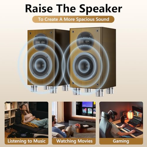Height Adjustable Speaker Feet, Leveling Feet, 4 Pack Silver - color: Silver