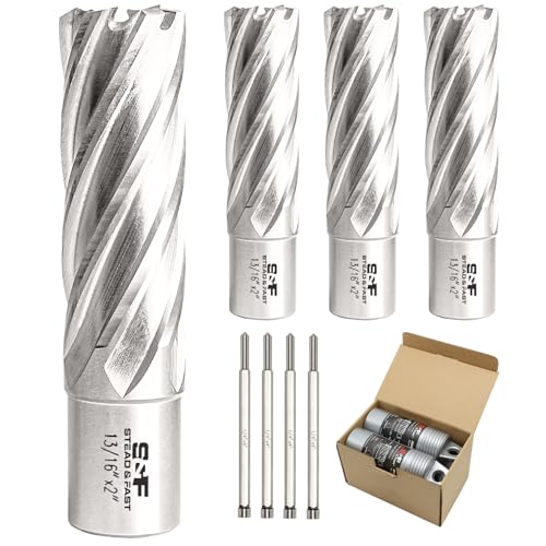 S&F STEAD & FAST Annular Cutter Set 4 Pcs, 13/16" x 2" DOC, Mag Drill Bits - style: 4P-13_16x2