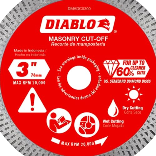 Diablo Diamond Continuous Rim Masonry Cuf-Off Disc - 3" Diameter - size: 3"