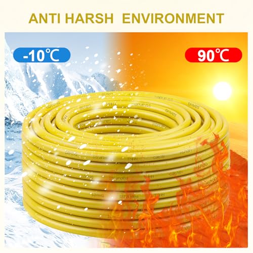 THHN Wire 4 Gauge 10 FT, 4 AWG Stranded OFC Copper Electrical Building Wire with Nylon Jacket PVC Insulation, Rated 600V for Residential, Industrial, CNC, Ground (4 Gauge, Yellow) - color: Yellow, size: 4 AWG 10FT