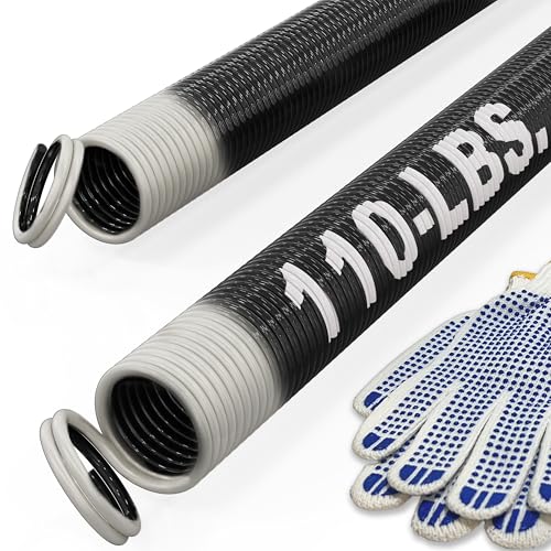 110-lbs. Garage Door Extension Spring Replacement Kit, 25'' Long, Double Loop Ends, 1 Pair, Electrophoresis Black Coated - size: 110LB - White