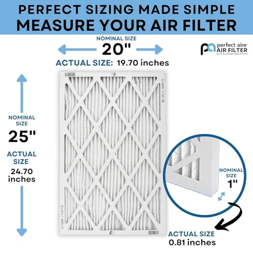 Perfect Aire Elite Air Filter MERV 13 - Electrostatically Charged Pleated Dual Airflow HVAC Filter - Lasts 90 Days (6 Pack, 20x25x1) - size: 25" x 20" x 1", style: 6 Pack