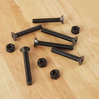 30PCS M8 x 50mm 60mm 70mm 80mm, Flat Head Hex Socket Cap Screws Countersunk Bolts Nuts Kit, 10.9 Grade Alloy Steel, Black Oxide Finish, Metric Allen Drive, Fully Threaded - size: M8x50/60/70/80mm