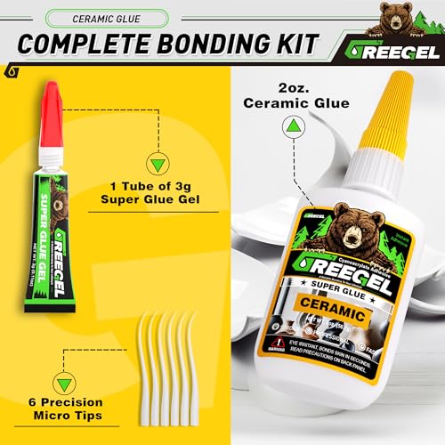 Ceramic CA Glue, Porcelain Clear Super Glue for DIY & Repairs, 2 oz - size: 2 Ounce, style: Ceramic Super Glue