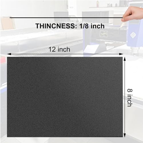 Pack of 2 ABS Plastic Sheet, Black Plastic Sheet 8" x 12" x 1/8" Thick (3mm) Rigid Moldable Panel with Different Surfaces Moldable Plastic Panel for Handicrafts DIY Projects - size: 8 x 12