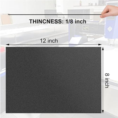 Pack of 2 ABS Plastic Sheet, Black Plastic Sheet 8" x 12" x 1/8" Thick (3mm) Rigid Moldable Panel with Different Surfaces Moldable Plastic Panel for Handicrafts DIY Projects - size: 8 x 12