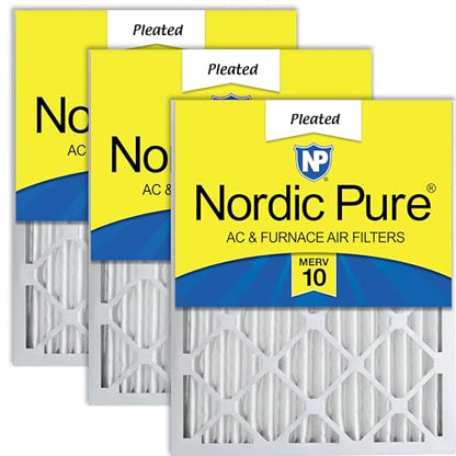 Nordic Pure 16x24x2 Pleated MERV 10 Air Filters 3 Pack - style: MERV 10