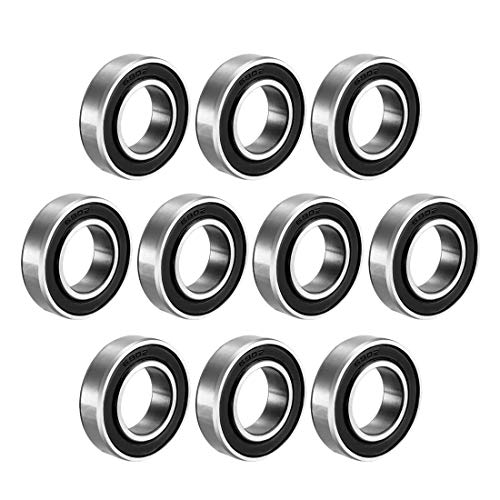 uxcell 6902-2RS Deep Groove Ball Bearing Double Sealed 1180902, 15mm x 28mm x 7mm Carbon Steel Bearings (Pack of 10) - size: 15mmx28mmx7mm