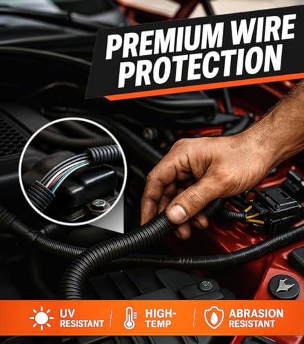 MGI SpeedWare Corrugated Non-Split Conduit, Black Wire Tubing for High-Temperature Automotive Harness and Indoor Outdoor Wire Management - 10ft Length (Inner Diameter 3/4") - size: 3/4" - 10ft