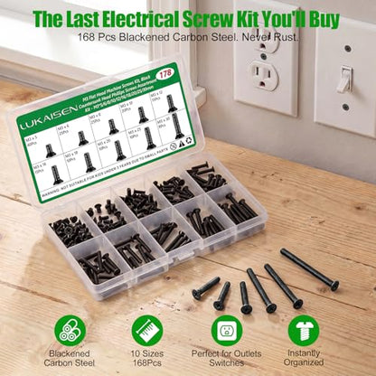 178 Pcs Black M3 Flat Head Machine Screws Kit for Laptop & RC - size: 178Pcs M3*5/6/8/10/12/16/18/20/25/30mm-Flat