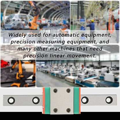 Mini Linear Slide, LWL7B Miniature Bearing Steel Linear Rail Linear Slide Rail 7mm Width with Slide Block (70MM)