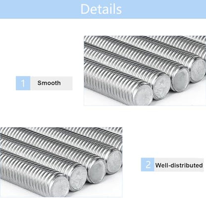 TOP-VIGOR 5Pcs M6-1.0 x 70mm Length Fully Threaded Rod, 304 Stainless Steel Right Hand Threaded Rods, Fully Studding Rod Bar for Anchor Bolts, Clamps, Hangers and U-Bolts - size: M6x70mm, 5pc