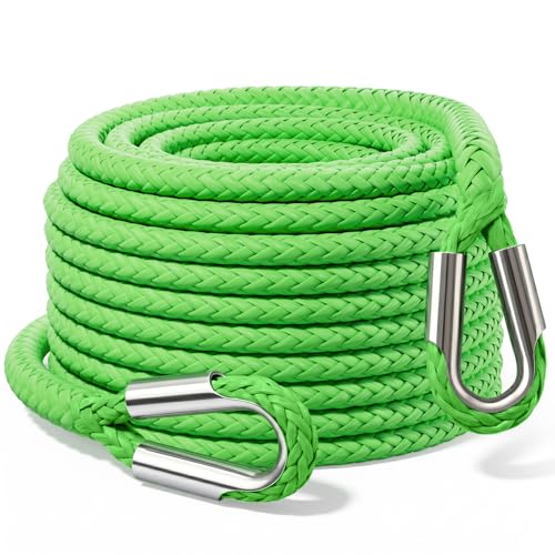 Synthetic Winch Rope Extension - 3/8" x 50ft 27000 lbs Heavy Duty Extension Winch Line Cable Replacement for ATV UTV Off Road Vehicle Jeep Truck - Green - color: Green, size: 3/8 Inch x 50 Feet