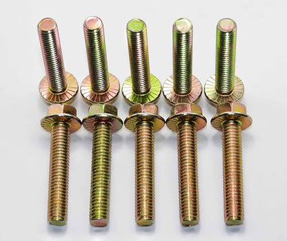3/8" x 2" Flanged Hex Toothed Bolt by Color Zinc Plated, Alloy Steel,Grade 5.(10pcs Pack) by Metalsuberg - size: 3/8" x 2" 10pcs