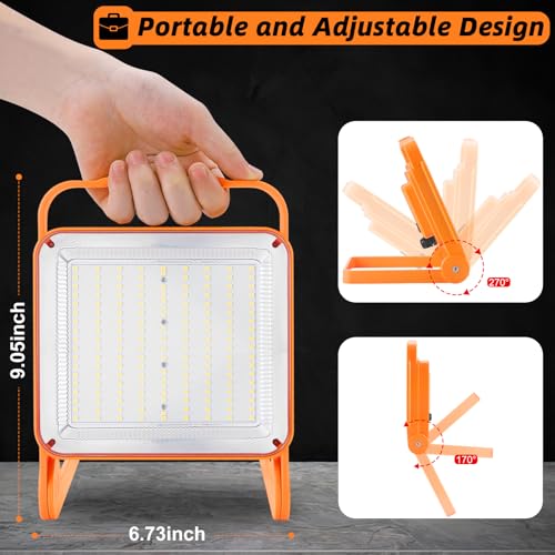 No Burn Risk 50W LED Work Light 2-Pack,8,000LM 5000K Daylight - color: Orange