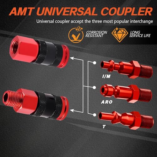 25Pcs 1/4" NPT Universal Air Coupler Plug Kit Aluminium Alloy