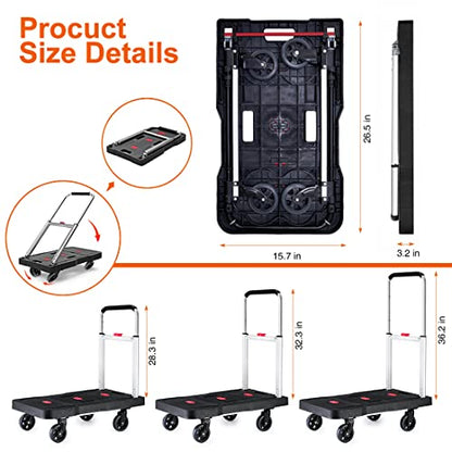 Folding Hand Truck Platform Truck 330 Lb Heavy Duty Dolly Cart