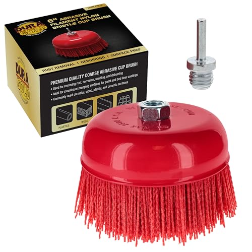 Dura-Gold 6" Abrasive Filament Nylon Bristle Cup Brush - 5/8" 11 Thread, - size: 6-inch