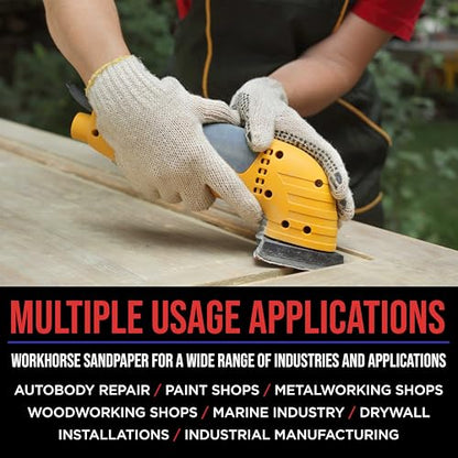 ProductionShop Premium 320 Grit Triangle Mouse Detail Sander Sandpaper Sheets, Box of 45 - Hook & Loop, Triangular Shaped Mouse Disc Pads - Oscillating Multi-Tools - Woodworking, Sand Furniture Paint - style: 320 Grit
