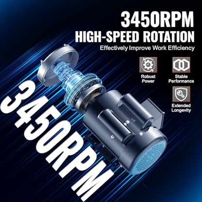 VEVOR 1.5HP Electric Motor 3450 RPM, AC 115V/230V, 56 Frame, Air Compressor Motor Single Phase, 5/8" Keyed Shaft, CW/CCW Rotation for Agricultural Machinery and General Equipment - size: 1.5P-5/8" Shaft