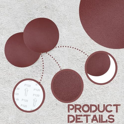 Bonsicoky 7 Inch Sanding Disc Sandpaper, 120 Grit, 30 Pcs - style: 30 Pcs 120 Grit