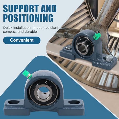 2 Pack UCP204-12 Pillow Block Bearing - Pack of 2 Mounted Pillow Block Bearings - 3/4" Mounted Pillow Block Chrome Steel Bearings Solid Cast Iron Base - Self Alignment - style: UCP204-12
