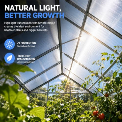 DGSL Polycarbonate Greenhouse Panels, 6 Pcs 4'x 2'x 0.16'' Twin-Wall Sheets - size: 4'H x 2'W x 0.16''T