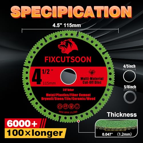 4-1/2 x 7/8 Indestructible Multi-Material Cutting Disc for Angle Grinder