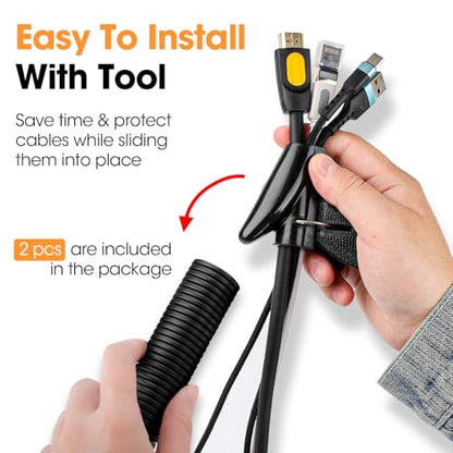 40 FT Wire Loom 1 Inch, Split Wire Loom Tubing Wire Conduit, Wire Protector Tubing – Black - color: 1" x 40ft-Black