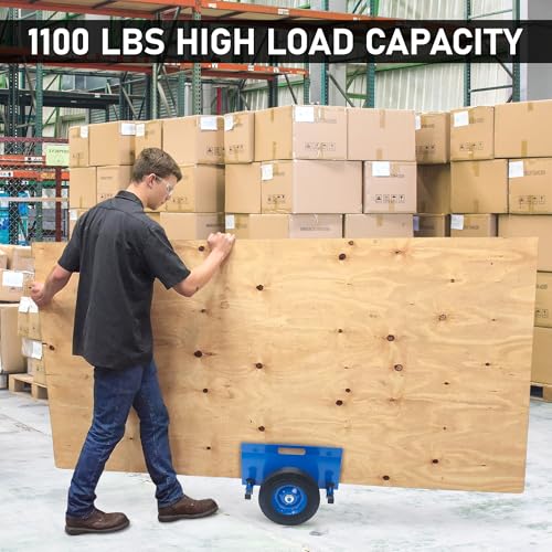 AIWFL Panel Dolly 1100LBS Door Dolly Cart with 10" Solid Wheels - color: Blue