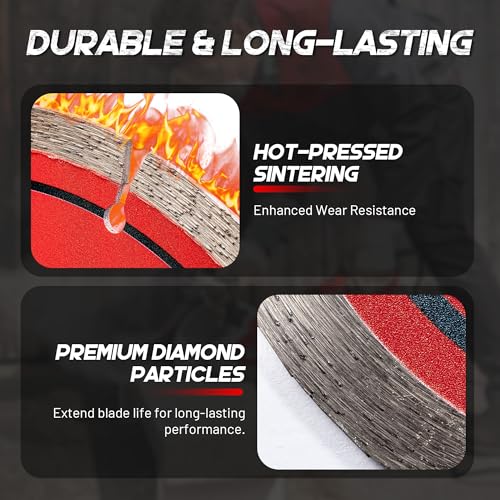 EZARC 7 Inch Segmented Diamond Blade, 7/8"-5/8" Arbor, 1-Pack - size: 7 Inch
