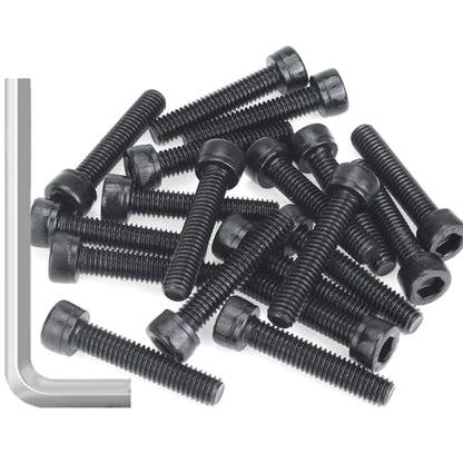 25 Pieces M6 x 30mm Socket Head Cap Screws, Thread Pitch 1.0mm, Sutemribor M6 Black Screws, 12.9 Grade Alloy Steel, Black Oxide Finish, Fully Threaded - size: M6 x 30mm, style: Socket Head